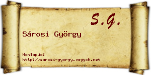 Sárosi György névjegykártya