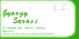 gyorgy sarosi business card